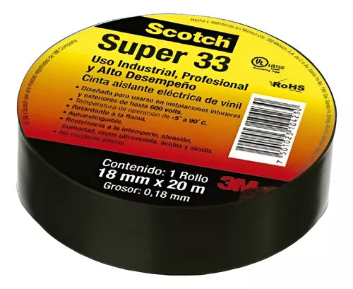CINTA AISLANTE SCOTCH33 19MM X 20 MTS